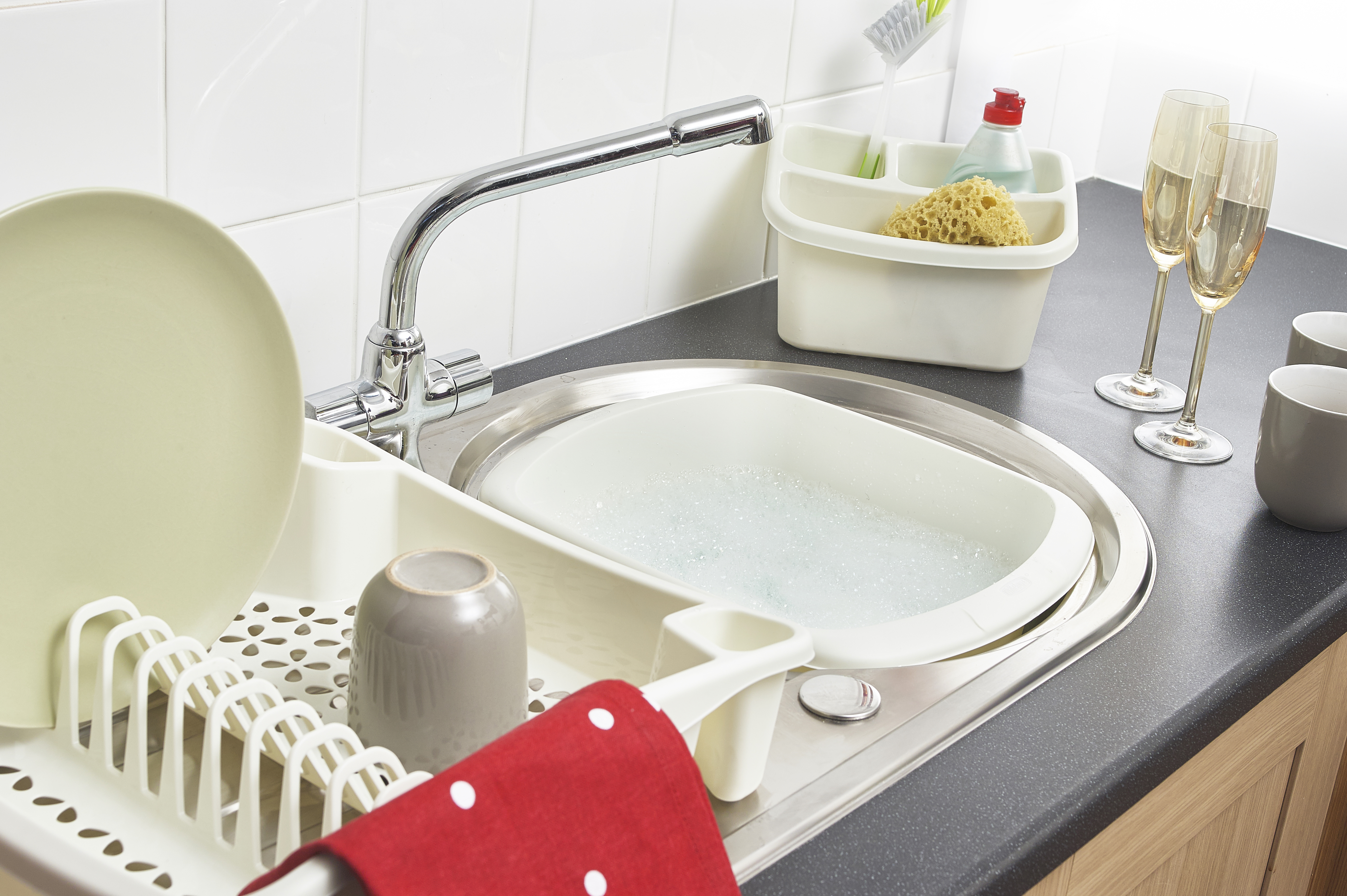 Rectangular Plastic Small & Large Basin Sink Kitchen Washing Up Bowl Round 